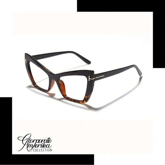 Cat Eye Clear Lens Fashion Glasses - Anti Blue Light Eyewear - Picture 2 of 3